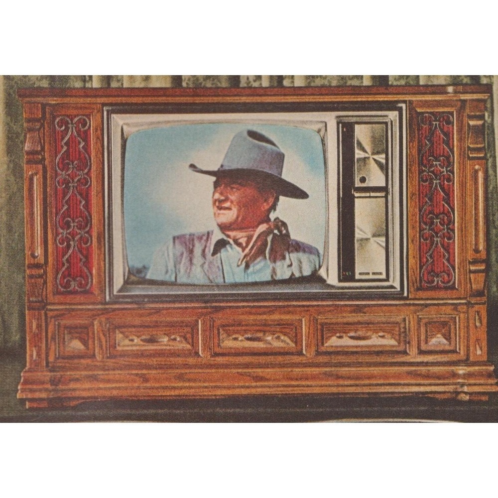1969 John Wayne "The Undefeated" Vintage Print Ad General Electric New Color TV